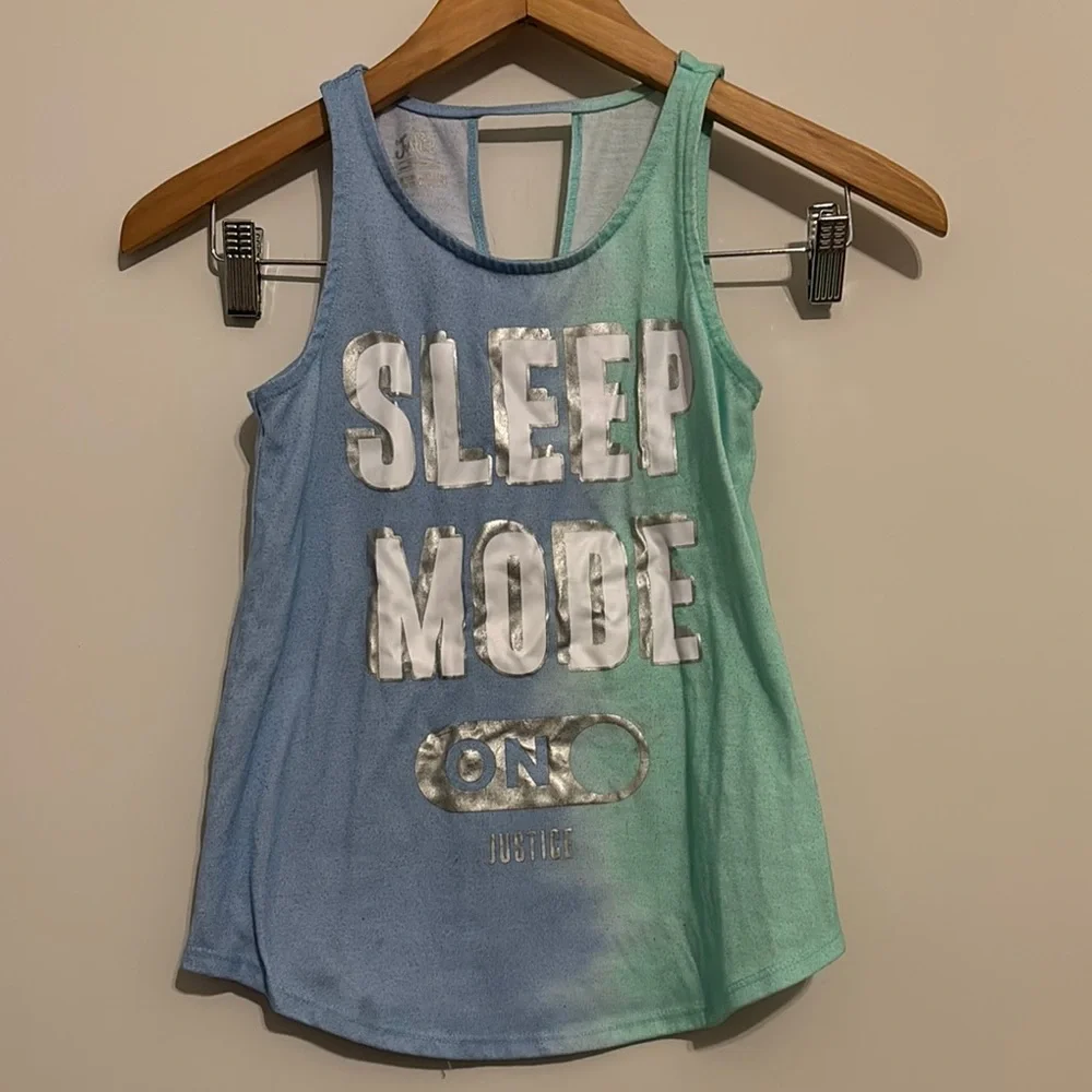 Justice Sleep Mode On Tank Top Sz 8